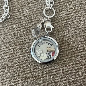 Origami Owl Silver Locket with Charms